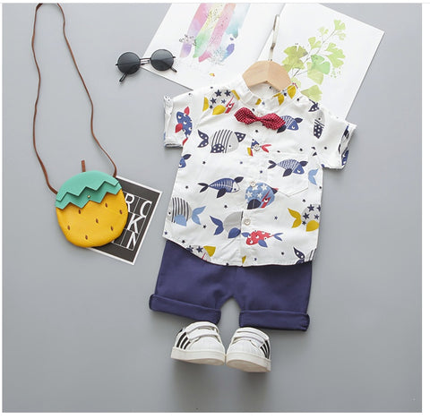 Playful Shirt and Shorts Set
