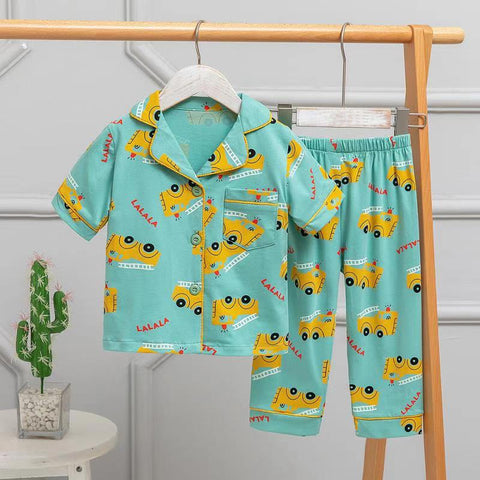 Shirt and Pants Fun Pattern Pajama Set