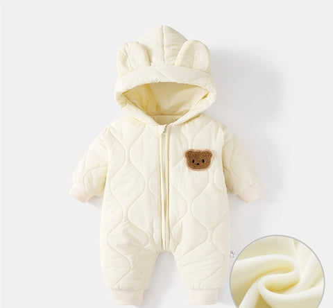 Warm Quilted Hooded Jumpsuit