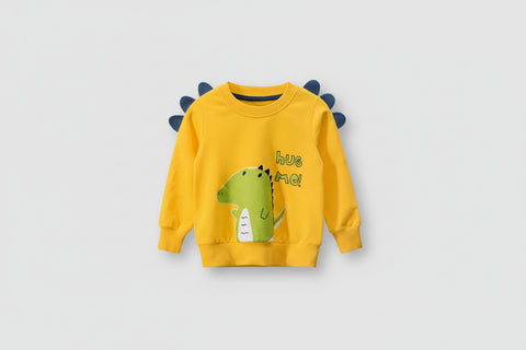 Dinosaur Motif Soft Cotton Sweatshirt