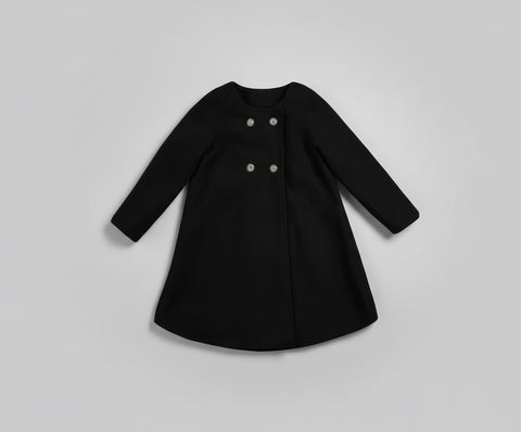 Charming Double-Breasted Wool Coat