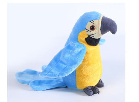 Talking Parrot Plush Toy Featuring Voice Repeat & Wing Movement