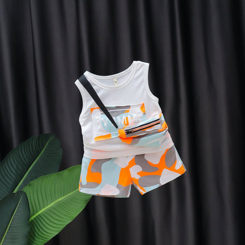 Cotton Vest and Shorts Camouflage Pattern Set