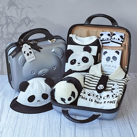 Adorable Panda Motif Newborn Gift Suitcase
