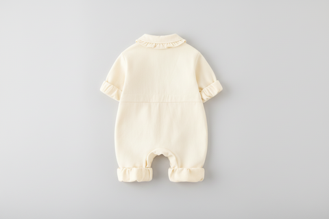 Tuta in denim e cotone con tasca Teddy