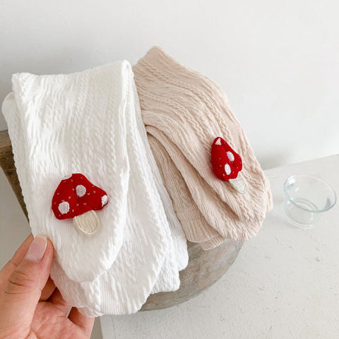 Adorabili collant in cotone con applicazione di funghi