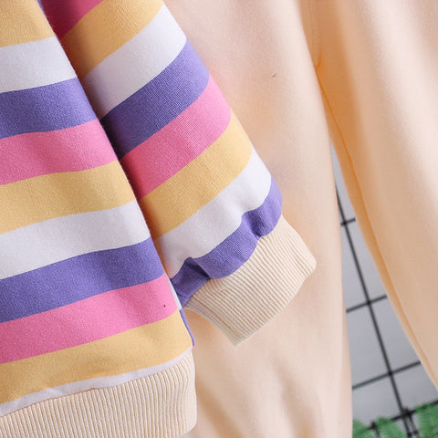Multicolor Stripe Pullover and Jogger Set