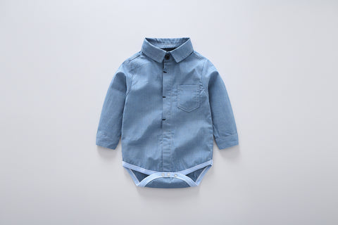 Charming Cotton Soft Shirt and Detachable Suspender Pants Set