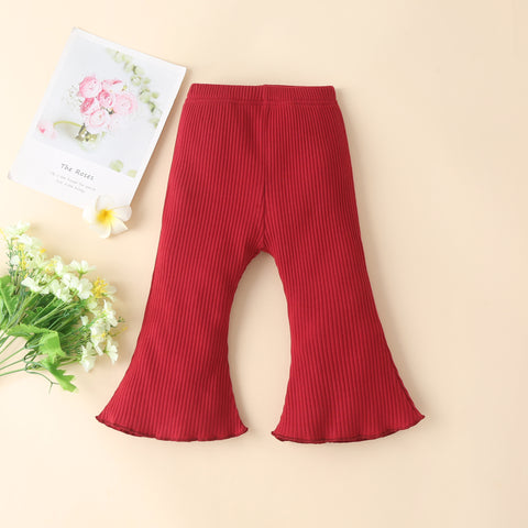 Conjunto de mono de canalé y pantalón acampanado con diadema