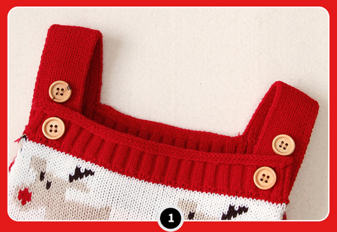 Festive knitted Romper with Reindeer Design