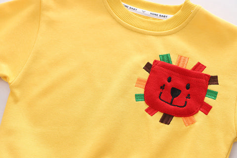 Playful Embroidery Sweatshirt and Jeans Set