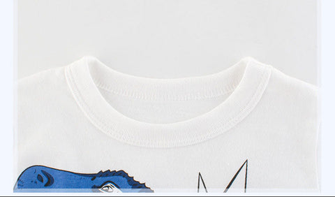 Fun Dinosaur Print Cotton Long Sleeve Tee