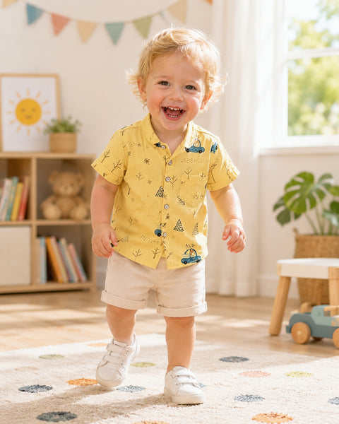 Light Cotton Shirt and Comfy Shorts Set