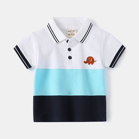 Playful Elephant Embroidery Cotton Polo T-Shirt