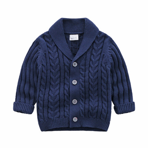 Classic Shawl Collar Cotton Knit Cardigan