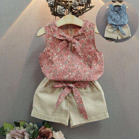 Lightweight Floral Summer Blouse and Shorts Set