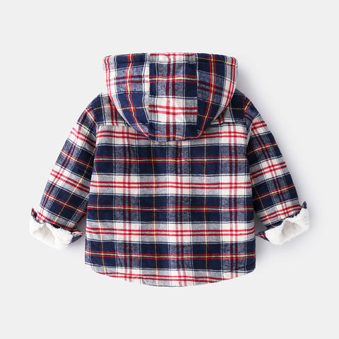 Warm Cotton Plaid Hooded Jacket