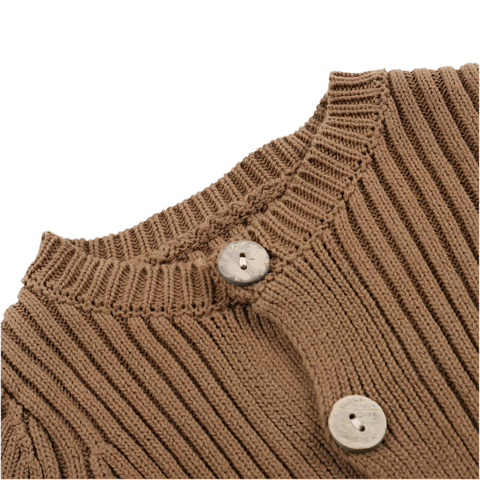 Cotton Knitted Bodysuit with Back Buttons