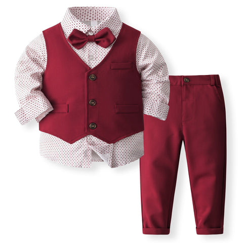 Shirt, Vest and Pants Classic Suit Set