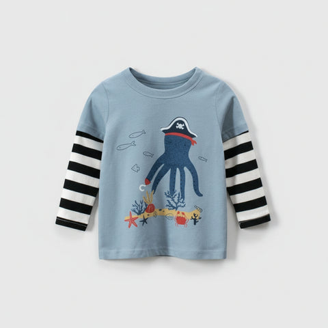Pirate Octopus Long Sleeve T-Shirt