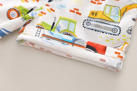 Shirt and Shorts Construction Vehicle Print Set
