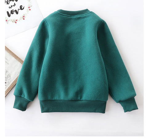 Cozy padded Cotton Sweatshirt with Festive Embroidery