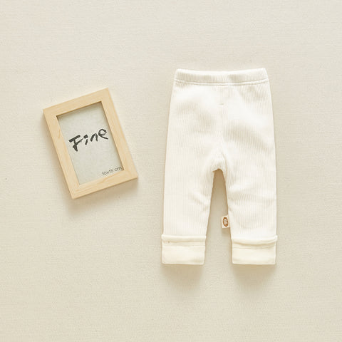 Cotton Ribbed Pants with Fleece Lining
