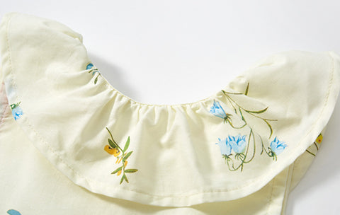 Floral embroidered collar on a light background