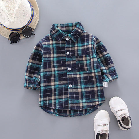 Soft Woven Flannel Cotton Plaid Shirt