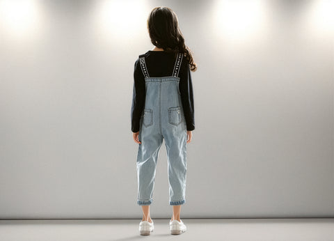 أفرول جينز بتصميم حزام قابل للتعديل