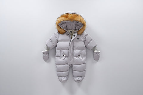 بذلة دافئة بغطاء رأس وقفازات قابلة للفصل