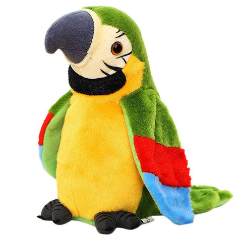Talking Parrot Plush Toy Featuring Voice Repeat & Wing Movement