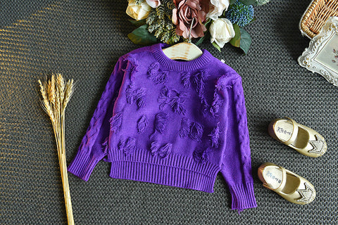 Knit Sweater and Skirt Tassel Bow Detail Set