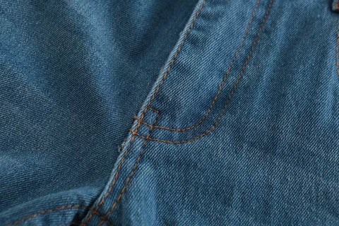 Off-Shoulder Eyelet Blouse and Denim Jeans Set