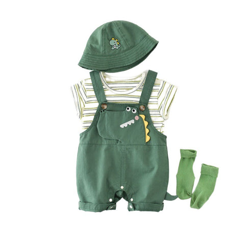 Cotton Romper Dinosaur Detail