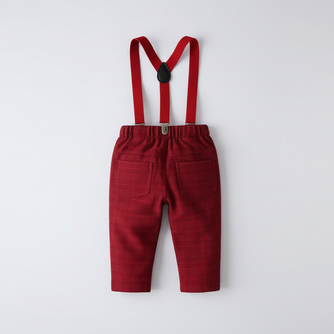 Conjunto de camisa de algodón suave y pantalón con tirantes