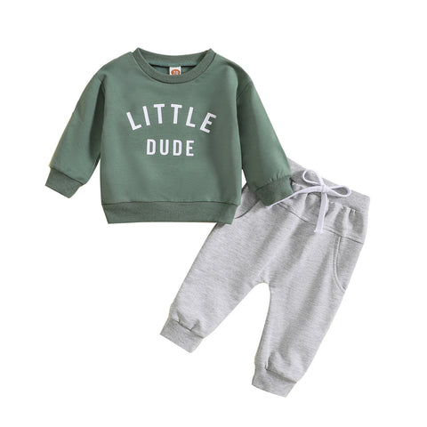 Letter Print Sweatshirt and Jogger Set