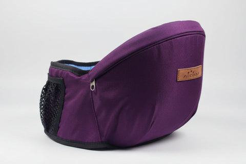 Purple pet seat cover with a brand label on a white background