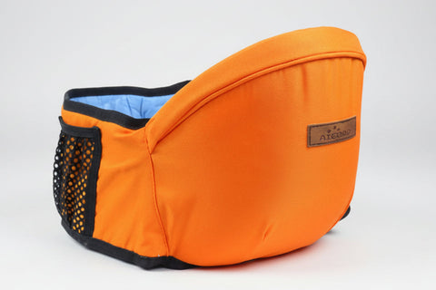 Orange pet carrier with black accents on a white background
