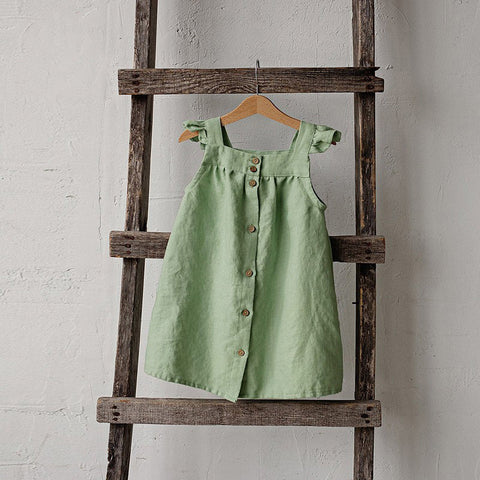 Lightweight Linen Ruffle Strap Dress