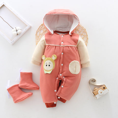 Cute Thicker Cotton Hooded Romper