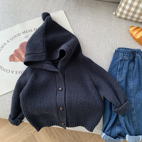 Comfy Soft Knit Hooded Cardigan