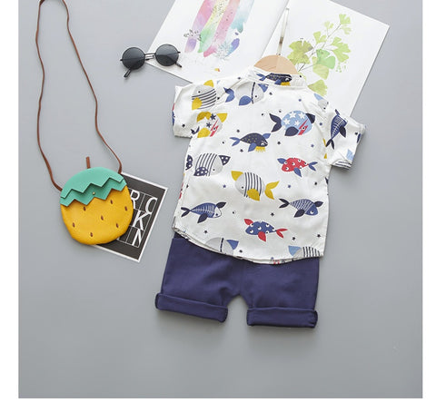 Playful Shirt and Shorts Set