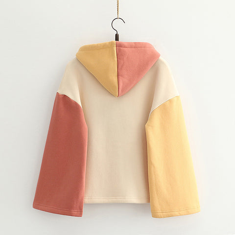 Carrot Bunny Color Block Hoodie