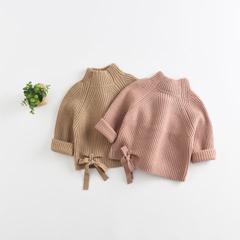 Cozy Ribbed Design Knit Sweater