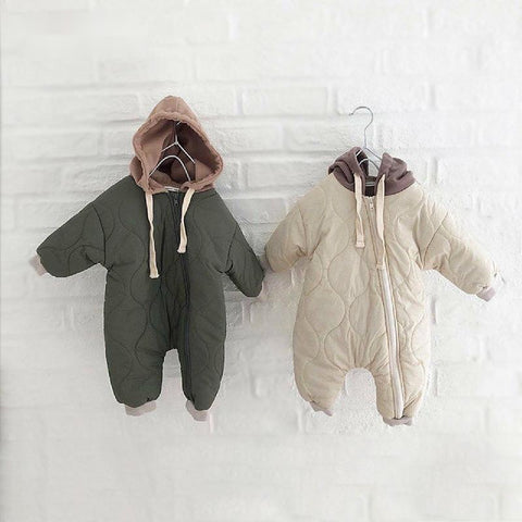 Cozy Cotton Quilted Hooded Romper