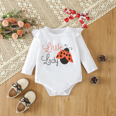 Ladybug Print Romper and Legging Set