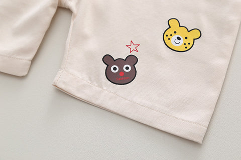 Rainbow Stripe T-Shirt and Bear Overalls Set