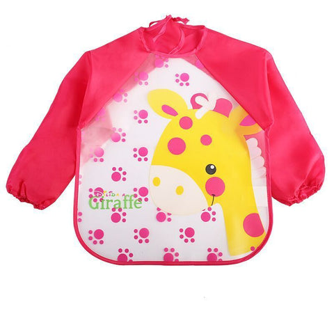 Delantal impermeable de manga larga con estampado de dibujos animados
