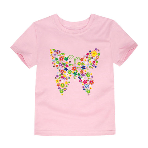 Soft Cotton T-Shirt Butterfly Floral Print